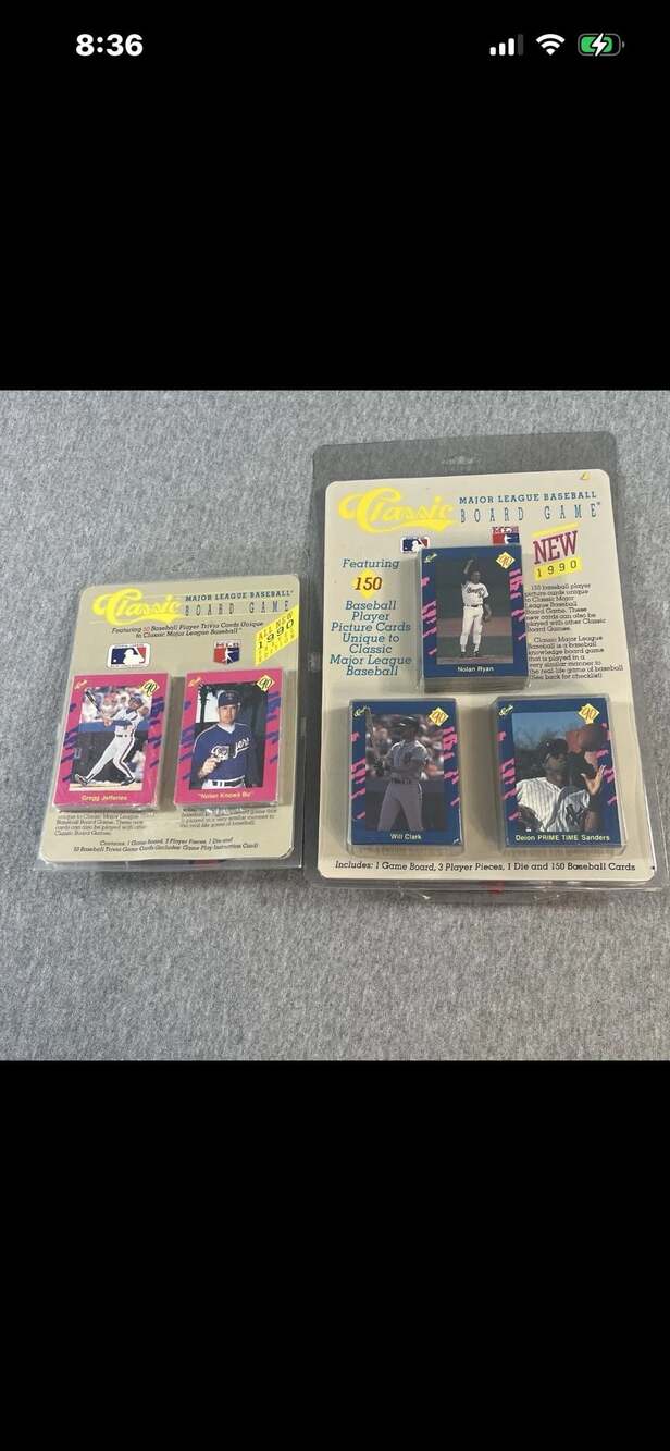 2-1990 Classic Major League Baseball Board Game,150 & 50 Cards Factory Sealed